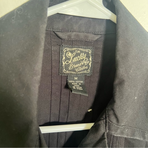 Vintage Lucky Brand Button Down Shirt Jacket Black M - Picture 8 of 8